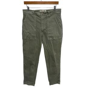 AMO Sybil Military Pant Women's 29 Ankle Tapered Patch Pockets Green